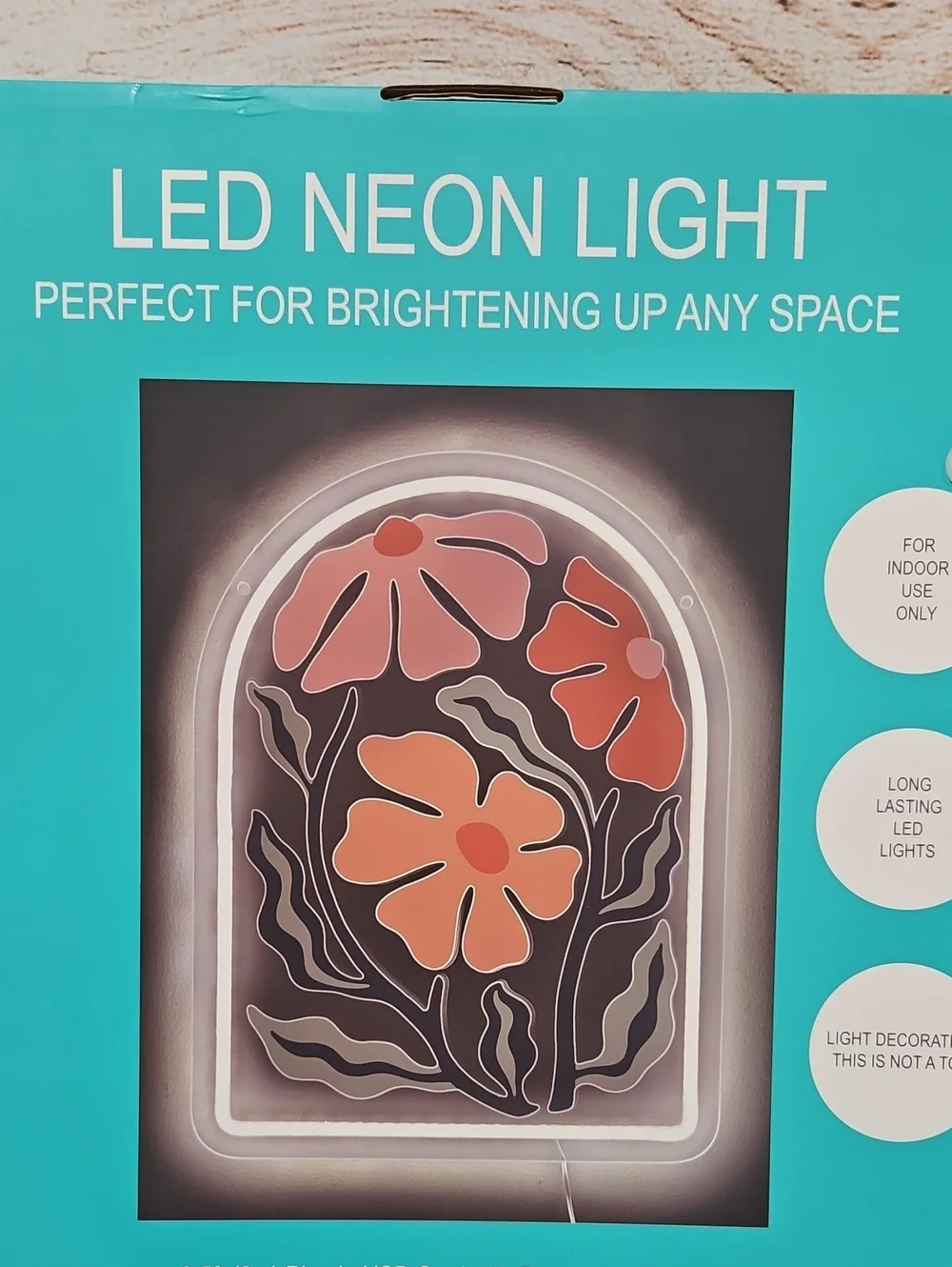 Floral Arch LED Neon Light Wall Decor - Orange & Pink Room Decoration